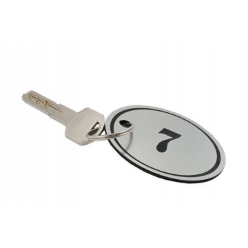 Engraving Laminate Keyring - OVAL - SATIN SILVER