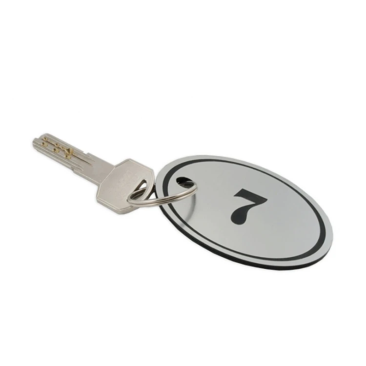 Engraving Laminate Keyring - OVAL - SATIN SILVER