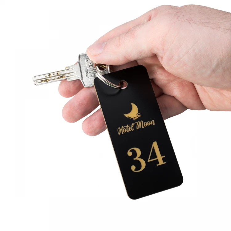 Engraving Laminate Keyring - BLACK & GOLD TOMBREL