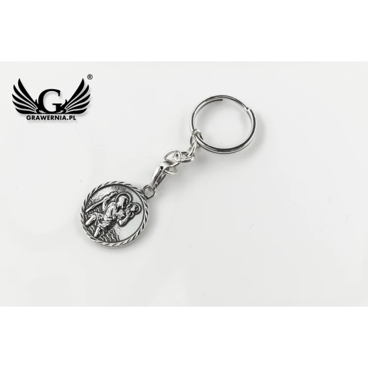 Keychain with the image of Saint Christopher - any engraving - SRB029
