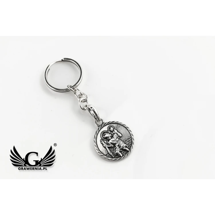 Keychain with the image of Saint Christopher - any engraving - SRB029