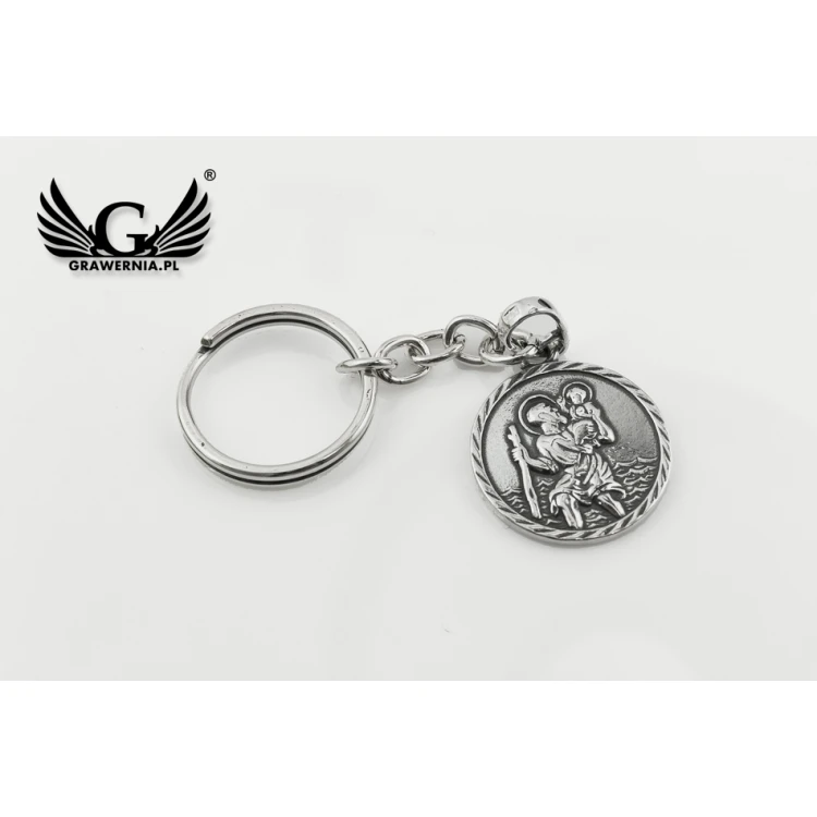 Keychain with the image of Saint Christopher - any engraving - SRB029