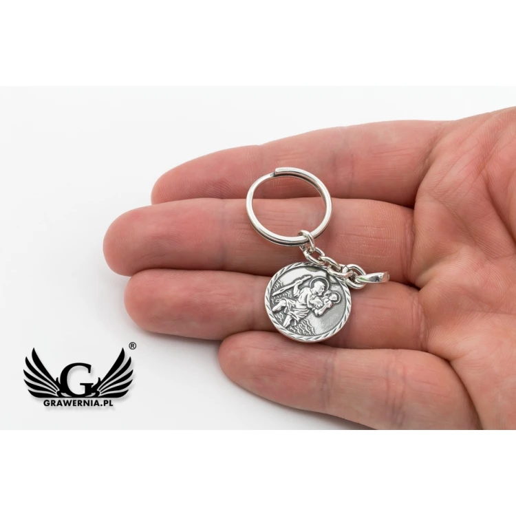 Keychain with the image of Saint Christopher - any engraving - SRB029