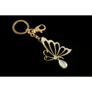 GOLDEN BUTTERFLY KEYCHAIN - with your engraving - BP26