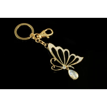 GOLDEN BUTTERFLY KEYCHAIN - with your engraving - BP26