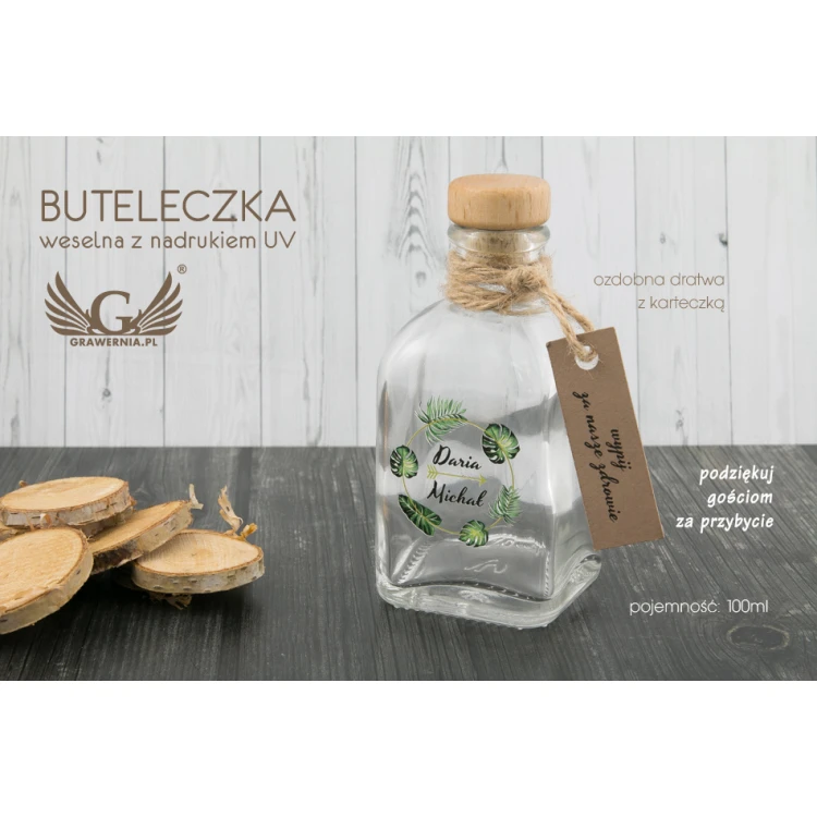 Wedding Alcohol Bottle - UV Digital Print - 100ml Capacity - BUT002