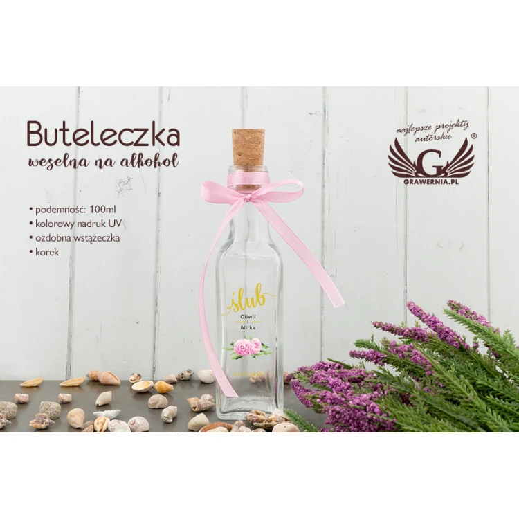 Wedding Alcohol Bottle - UV Digital Print - 100ml Capacity - BUT007