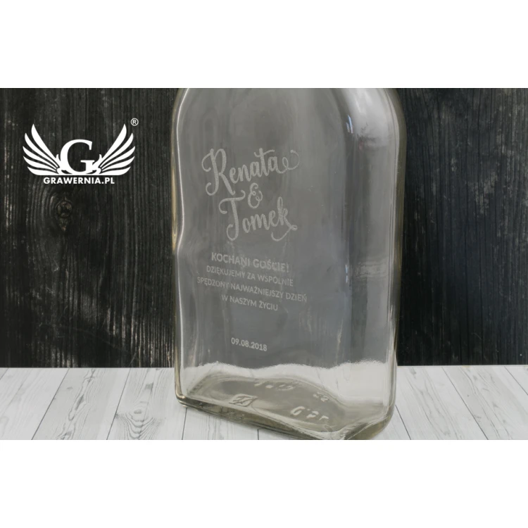 Wedding Bottle for Alcohol - Laser Engraved - 500ml Capacity - BUT005