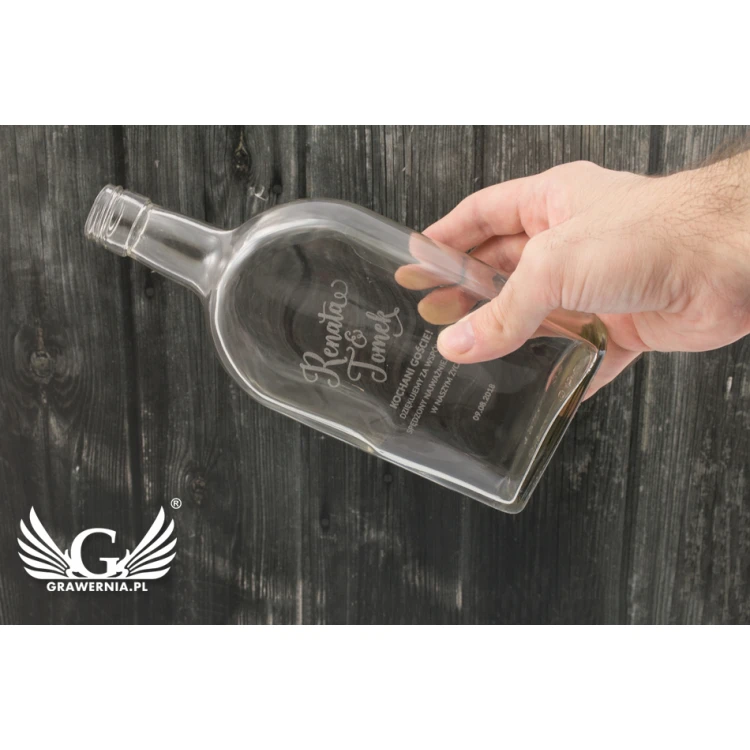 Wedding Bottle for Alcohol - Laser Engraved - 500ml Capacity - BUT005