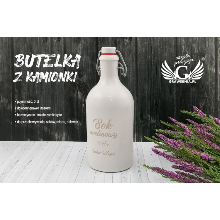 Stoneware Bottle with Custom Engraving - Capacity: 0.5l - BUT006