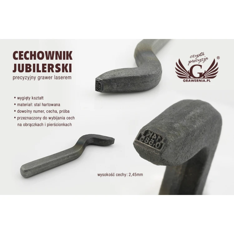 Hardened Steel Jeweler's Stamp - Feature Height 2.45mm