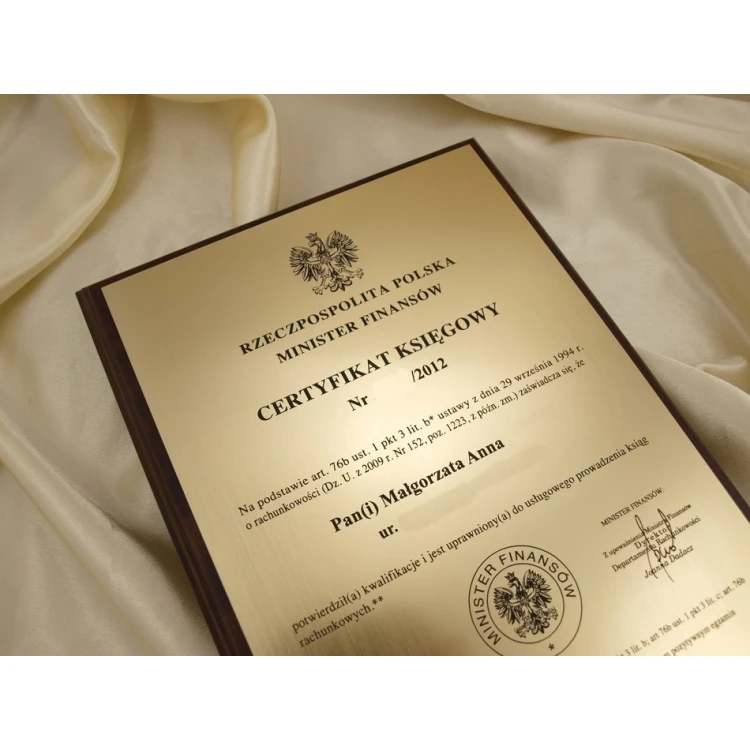 ACCOUNTING CERTIFICATE
