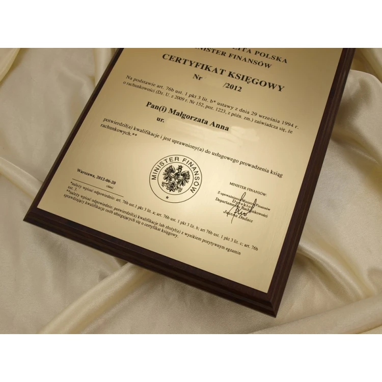 ACCOUNTING CERTIFICATE