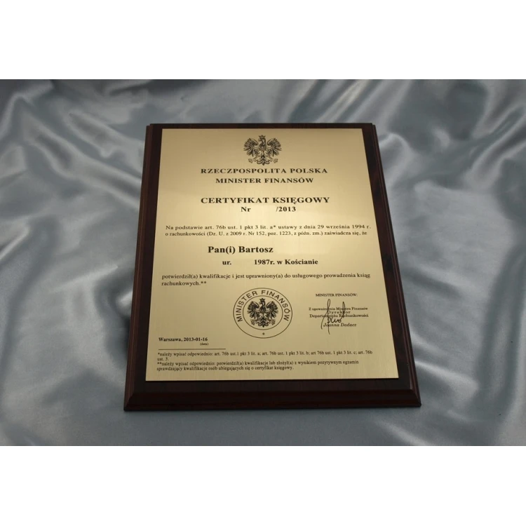 ACCOUNTING CERTIFICATE