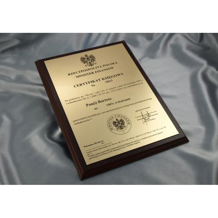 ACCOUNTING CERTIFICATE