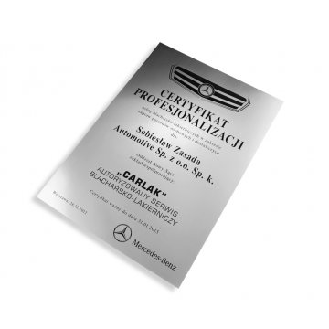 Metallic Certificate on Acrylic Base - A3 Format - Laser Engraved - DS033