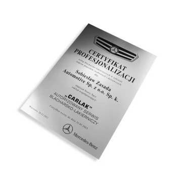 Metallic Certificate on Acrylic Base - A3 Format - Laser Engraved - DS033