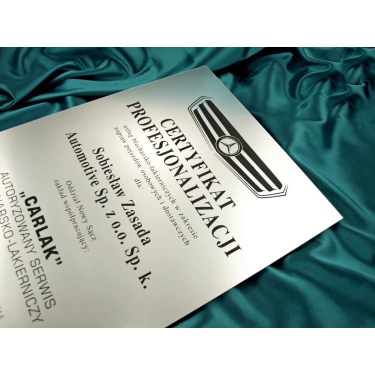 Metallic Certificate on Acrylic Base - A3 Format - Laser Engraved - DS033