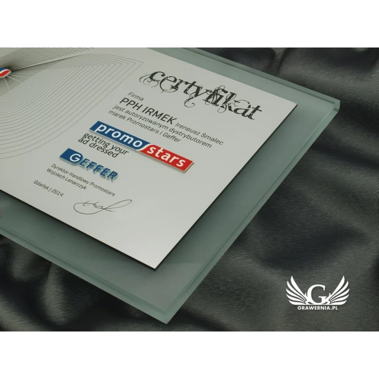 GLASS CERTIFICATE - DSZ038 - horizontal