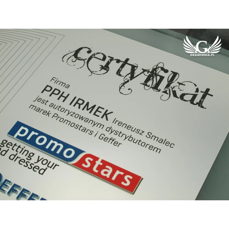 GLASS CERTIFICATE - DSZ038 - horizontal