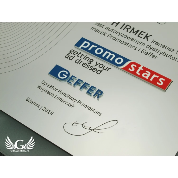GLASS CERTIFICATE - DSZ038 - horizontal