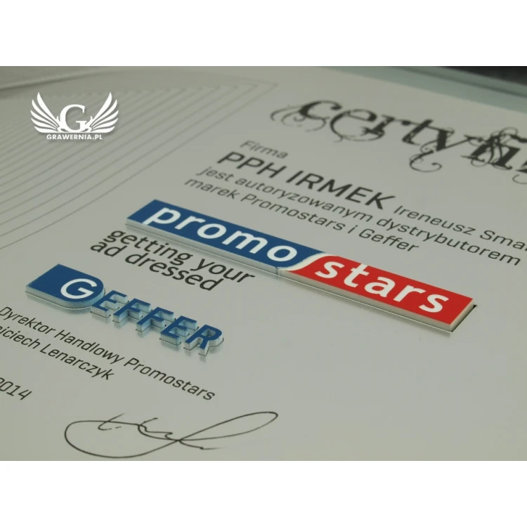 GLASS CERTIFICATE - DSZ038 - horizontal