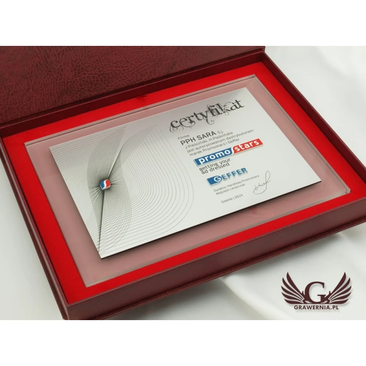 GLASS CERTIFICATE - DSZ038 - horizontal