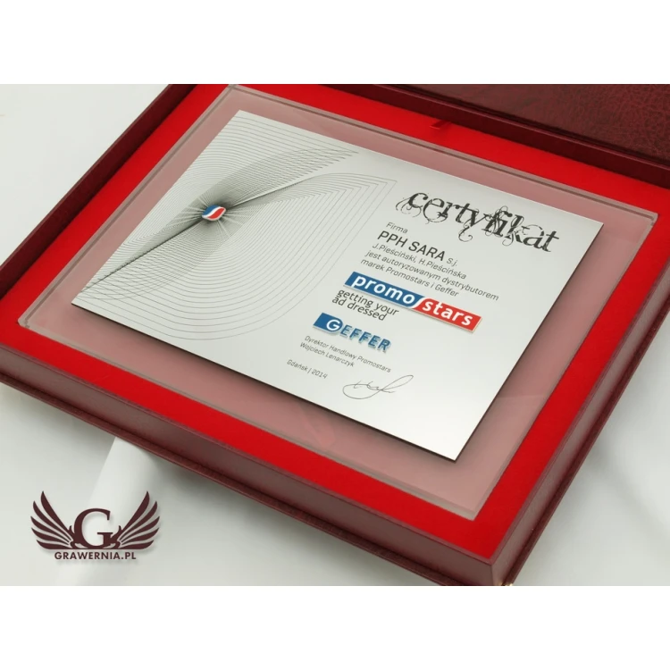 GLASS CERTIFICATE - DSZ038 - horizontal