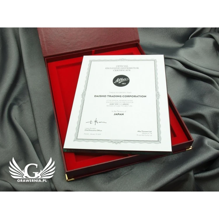 GLASS CERTIFICATE - DSZ039 - vertical