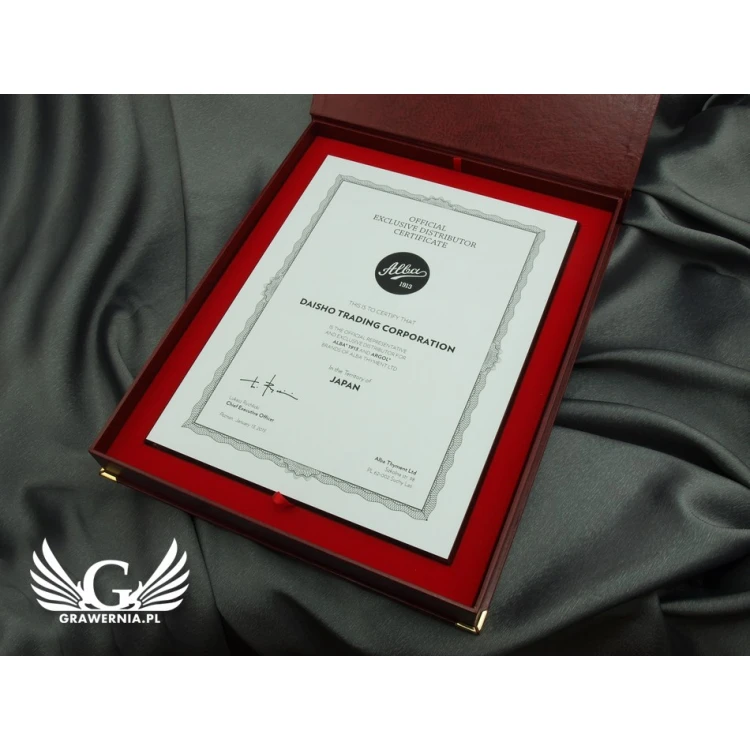 GLASS CERTIFICATE - DSZ039 - vertical