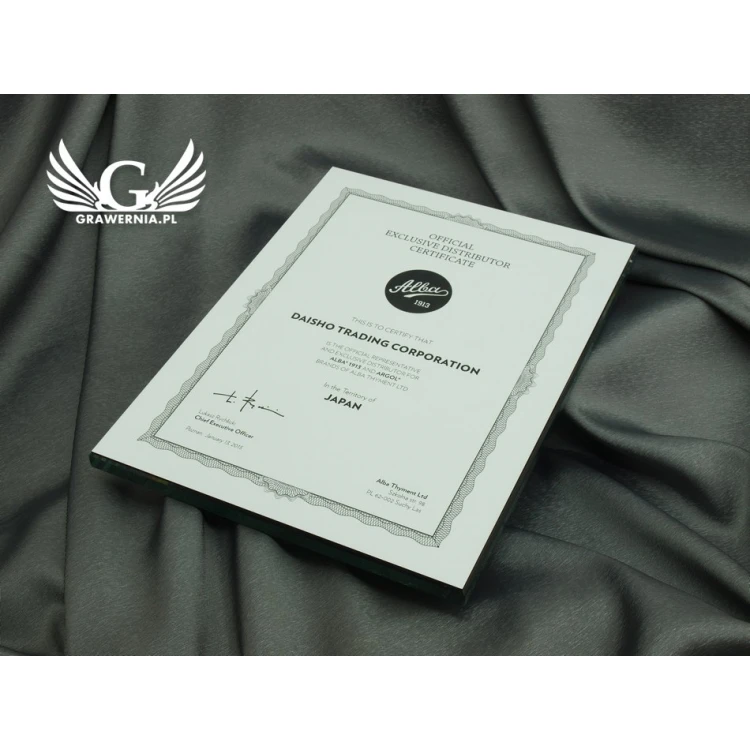 GLASS CERTIFICATE - DSZ039 - vertical