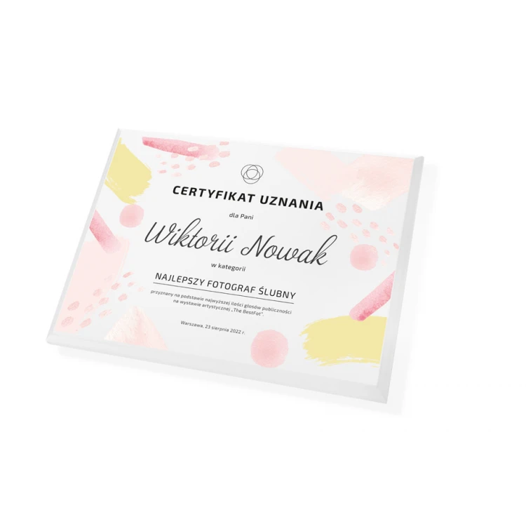 Certificate of Recognition - Matte White Base with UV Print - DS042