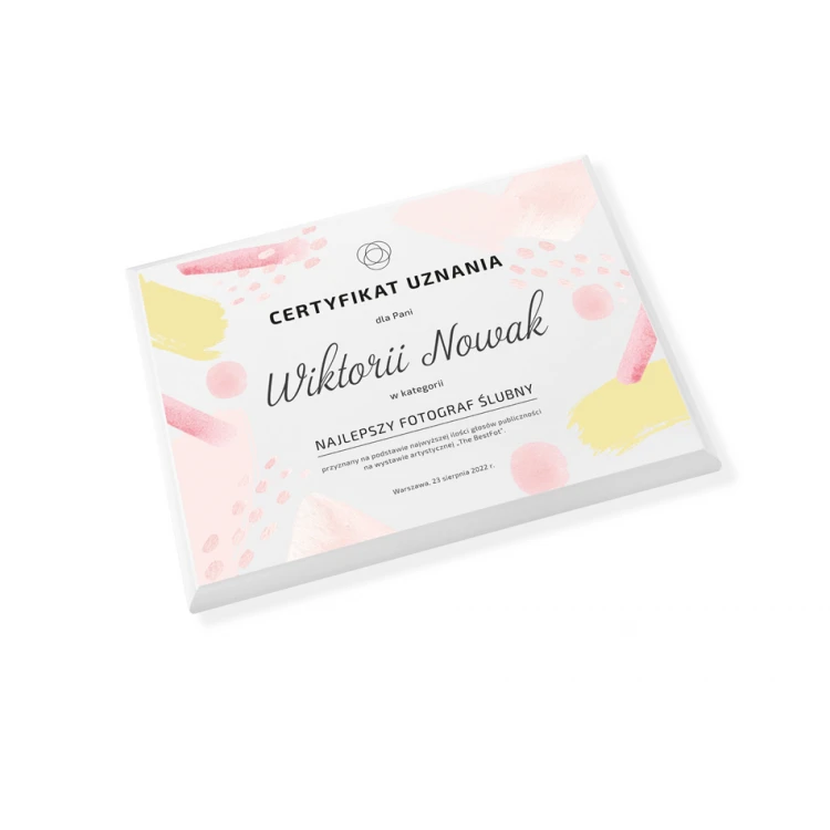 Certificate of Recognition - Matte White Base with UV Print - DS042