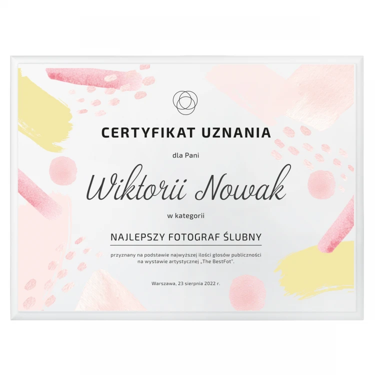 Certificate of Recognition - Matte White Base with UV Print - DS042