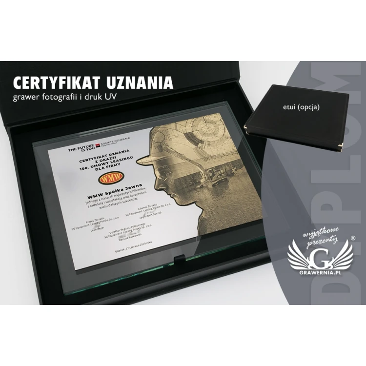 Certificate of Recognition - Horizontal - Engraving and UV Print - DUV038