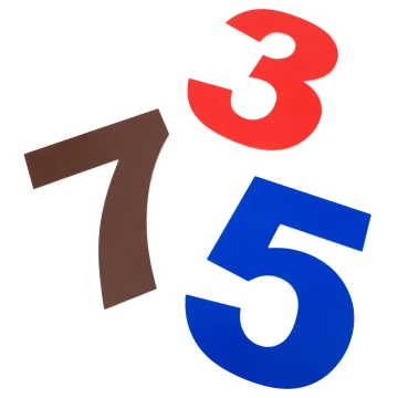 Numbers for kindergarten from engraving laminate - various colours - height 20 cm - CL009