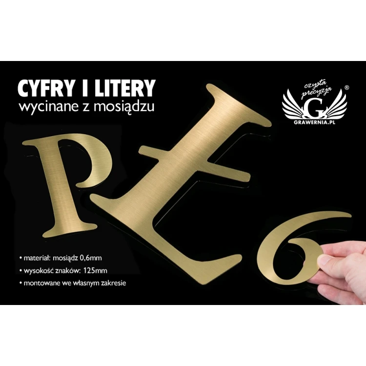 Brass Cut-Out Numbers and Letters - Height: 125mm - CNC080