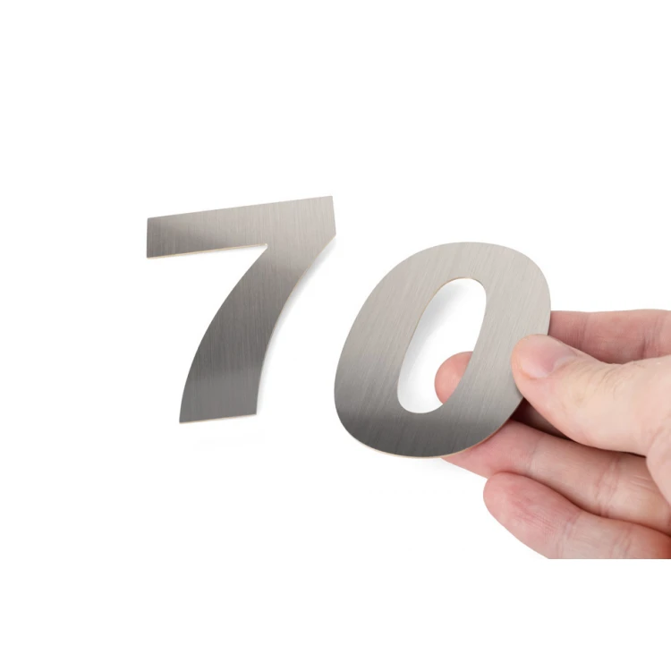 Numerals and Letters Cut from Silver-Plated Brass - Height: 75mm - CNC100