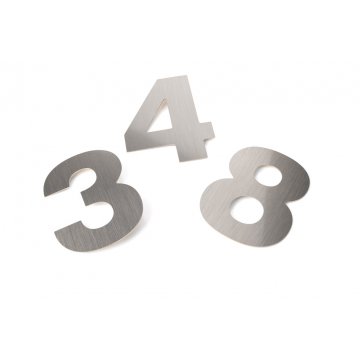 Numerals and Letters Cut from Silver-Plated Brass - Height: 75mm - CNC100