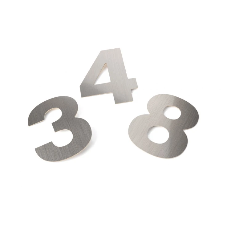 Numerals and Letters Cut from Silver-Plated Brass - Height: 75mm - CNC100