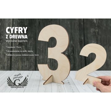 Laser Cut Stand-Up Numbers - 15cm Height - 3mm Birch Plywood - CL007