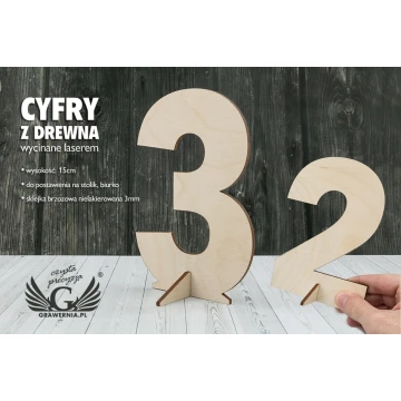 Laser Cut Stand-Up Numbers - 15cm Height - 3mm Birch Plywood - CL007