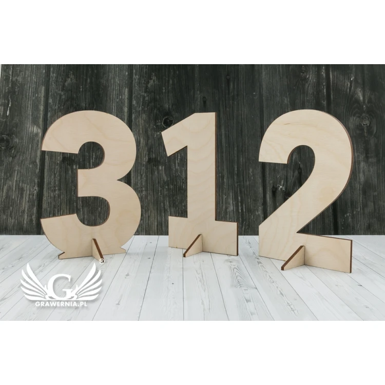 Laser Cut Stand-Up Numbers - 15cm Height - 3mm Birch Plywood - CL007
