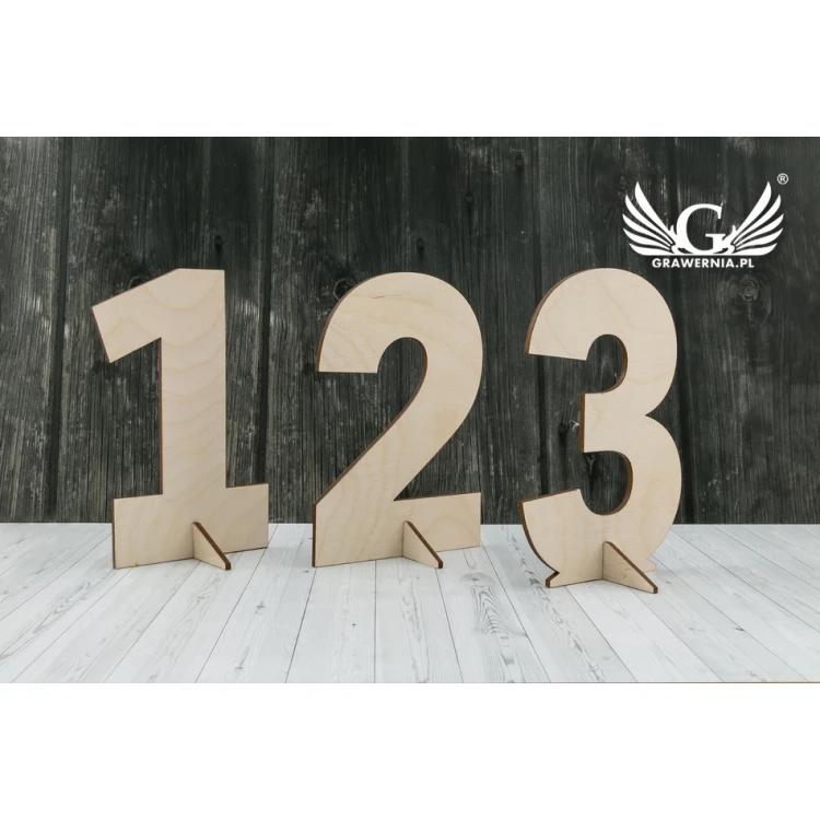 Laser Cut Stand-Up Numbers - 15cm Height - 3mm Birch Plywood - CL007