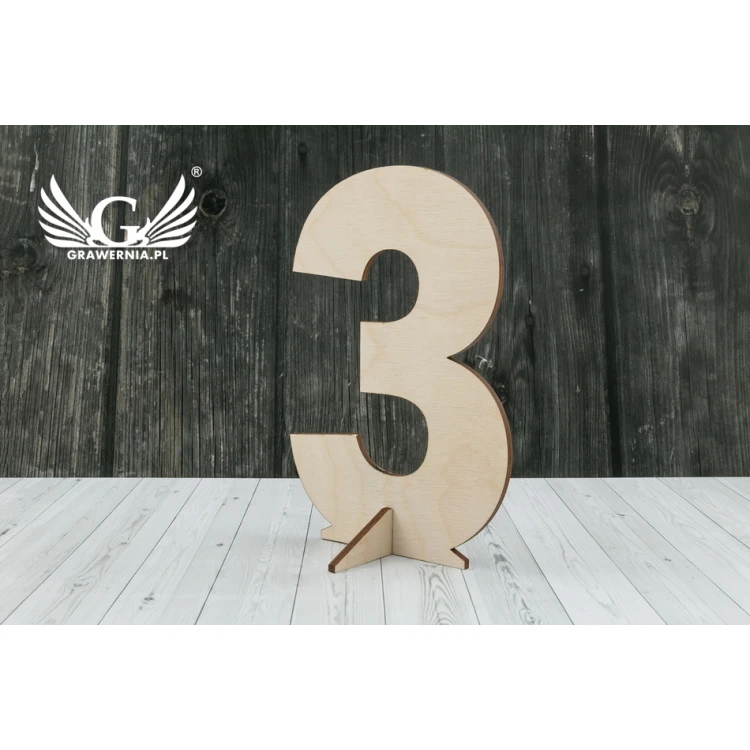Laser Cut Stand-Up Numbers - 15cm Height - 3mm Birch Plywood - CL007