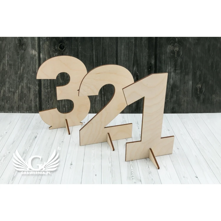 Laser Cut Stand-Up Numbers - 15cm Height - 3mm Birch Plywood - CL007
