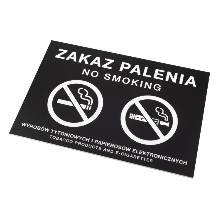 Black No Smoking Sign - Laser Engraving - Size 160x110mm - Z015