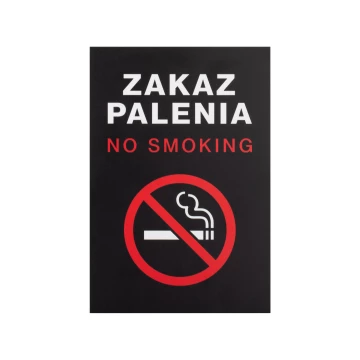 Black No Smoking Sign - UV Print - Size 150x220mm - Z016