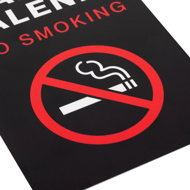 Black No Smoking Sign - UV Print - Size 150x220mm - Z016