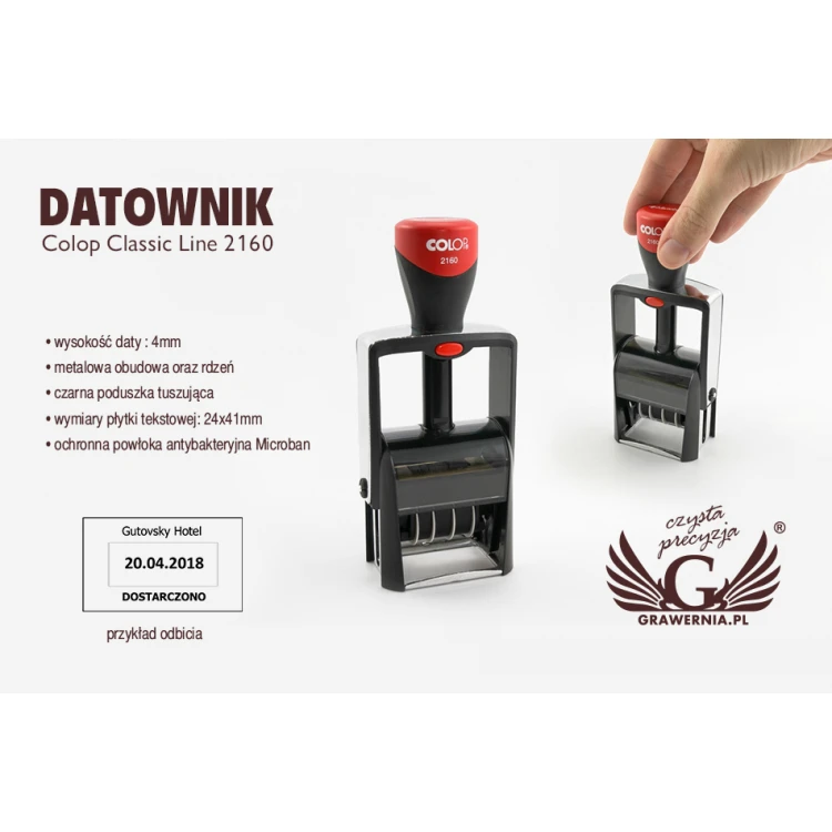 Date Stamp with Colop Classic Line 2160 - imprint size: 24x41mm - COL013